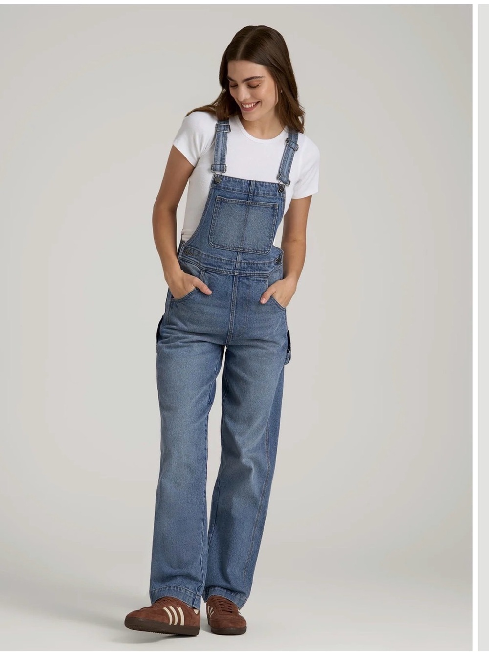 Classic Light Blue Denim Women's Overalls with Adjustable Straps